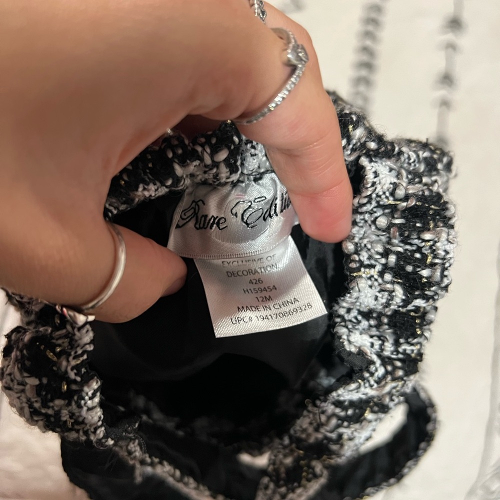 Black and White Tweed Bag